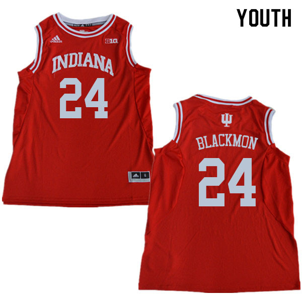 Youth #24 Vijay Blackmon Indiana Hoosiers College Basketball Jerseys Sale-Red - Click Image to Close